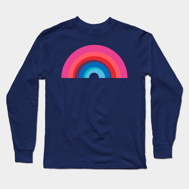 Illustrative Pattern of Rainbows and Clouds Long Sleeve T-Shirt by Piakolle